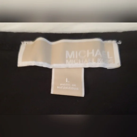 Michael Kors Sleeveless Black Ruched Side Zip Scoop Neck Tank Top Size L - Picture 2 of 8